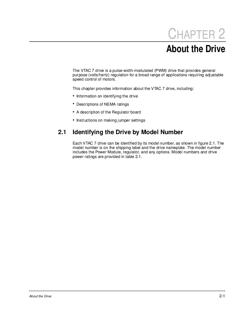 First Page Image of 60H4260 Reliance Electric VTAC 7 Users Guide Version 6.04 D2-3372 Drive Identification.pdf